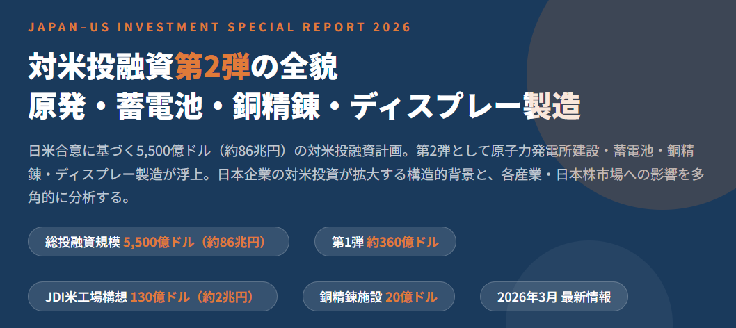 対米投融資第2弾とは?日本企業の米国投資が拡大する背景